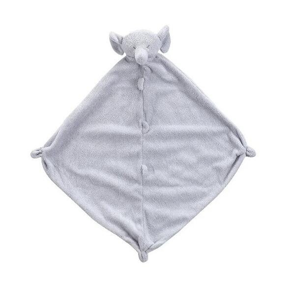Angel Dear Elephant Lovey Security Blanket Plush Stitched Eyes Nursery Gray 12" - Picture 2 of 11